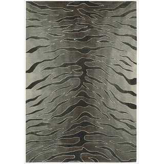 Nourison Hand-tufted Contours Animal Print Silver Rug (5' x 7'6)