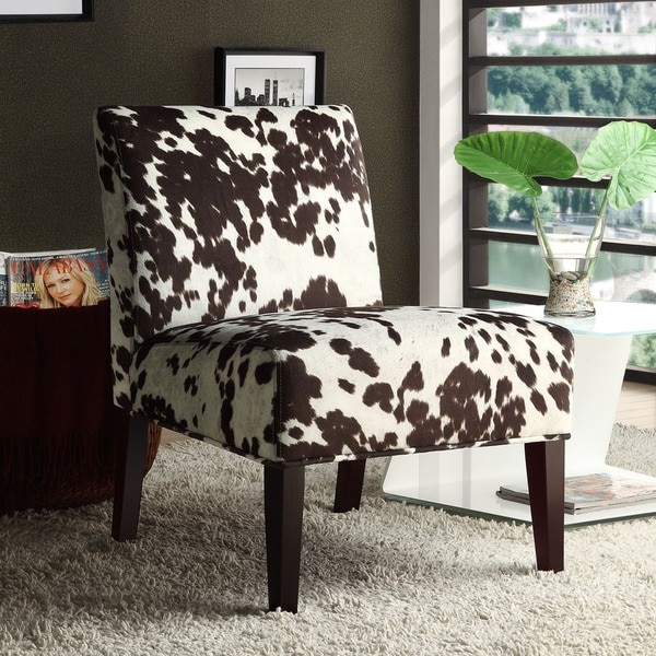 Peterson Cowhide Fabric Slipper Accent Chair by INSPIRE Q