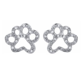 Tender Voices Sterling Silver 1/10ctTW Open Paw Diamond Earring