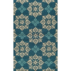 South Beach Indoor/Outdoor Blue Medallions Rug (3'9" x 5'9")