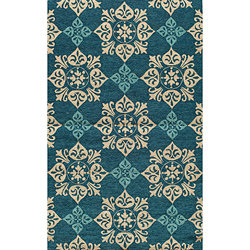 South Beach Indoor/Outdoor Blue Medallions Rug (5' x 8')