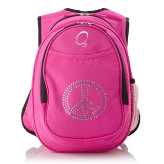 Obersee Kids Pre-School All-In-One Bling Rhinestone Peace Backpack With Cooler