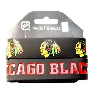 Chicago Blackhawks Rubber Wrist Band (Set of 2) NHL