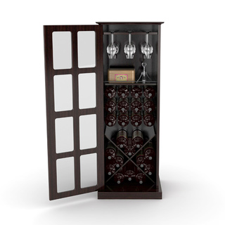 Atlantic Espresso Windowpane 24-bottle Wine Cabinet
