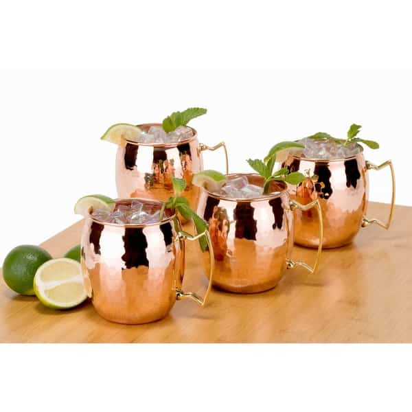 Old Dutch Hammered Solid Copper 16-ounce Moscow Mule Mugs (Set of 4) - 16 Oz.