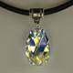 Jewelry by Dawn Crystal Aurora Borealis Pear Greek Leather Necklace - Thumbnail 1