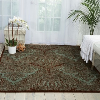 Joseph Abboud Majestic Teal Chocolate Area Rug by Nourison (2'3 x 8')