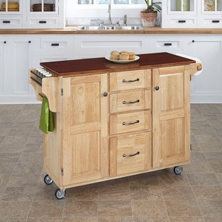 Home Styles Create-a-Cart Natural Hardwood and Cherry Top Kitchen Island Cart