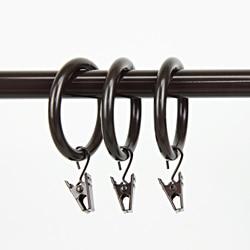InStyleDesign Heavy Duty 1.5 inch Cocoa Curtain Rings with Clip (Pack of 10)