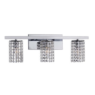 Chrome and Crystal 3-light Round Shade Wall Sconce