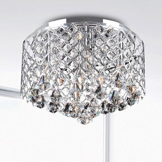 Silver Orchid Taylor Chrome Crystal Flush Mount Chandelier