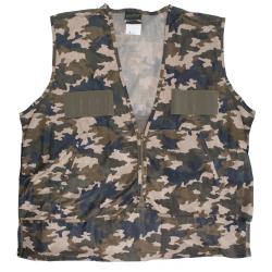 QuietWear Camoflauge Polyester Hunting Vest with Nylon Game Bag