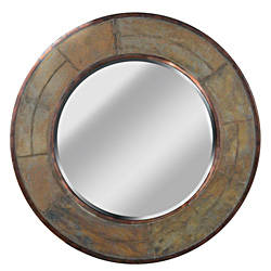 Pittit 32-Inch Natural Green Slate Wall Mirror
