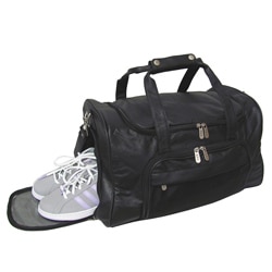 Amerileather 18-inch Leather Black Carry-on Durable Sports Duffel Bag