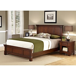 Home Styles The Aspen Collection Rustic Cherry King Bed & Night Stand