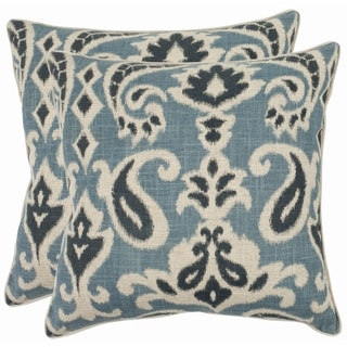 Safavieh Paisley 22-inch Blue Decorative Pillows (Set of 2)