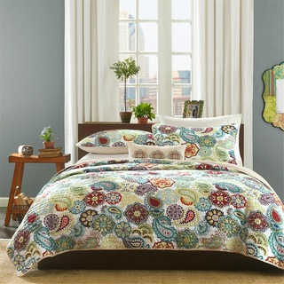 Mi Zone Asha Multi Paisley Quilted Coverlet Set