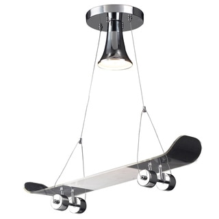 Elk Lighting Skateboard 1-Light Satin Chrome Pendant