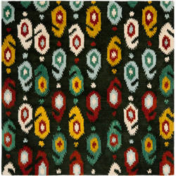 Safavieh Handmade Ikat Charcoal Grey Wool Rug (6' Square)
