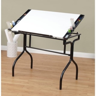 Studio Designs Black/White Foldable Drafting and Hobby Craft Station Table