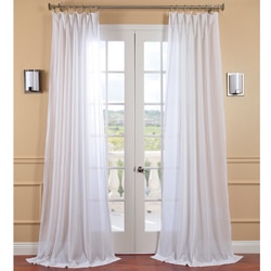 Exclusive Fabrics White Orchid Faux Linen Sheer Curtain Panel (4 options available)