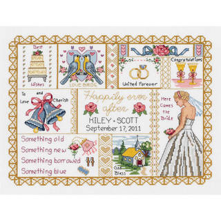 Wedding Collage Counted Cross Stitch Kit-13-1/4"X10" 14 Count