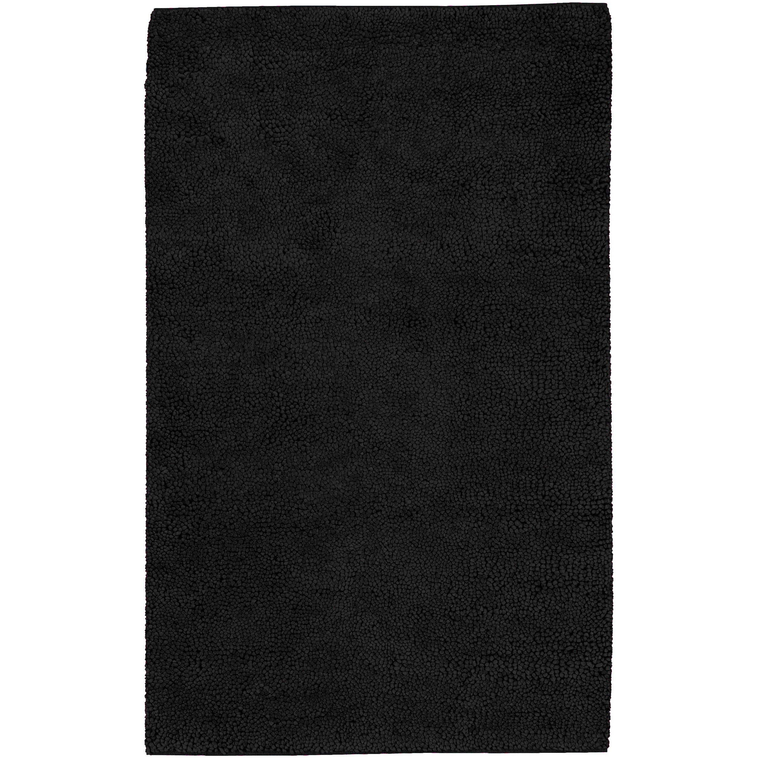 Hand-woven Lincoln Black Wool Rug (4' x 10')
