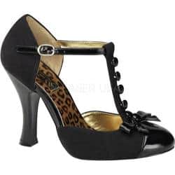Women's Pin Up Smitten 10 Black Microsuede/Black Patent Leather