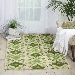 Nourison Hand-tufted Siam Green/ Ivory Rug (3'6 x 5'6)