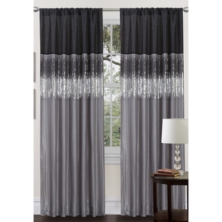 Lush Decor Black/Grey Faux Silk 84-inch Night Sky Curtain Panel