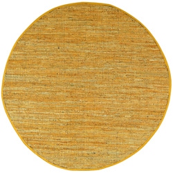 Hand-woven Matador Gold Leather Rug (6' Round)