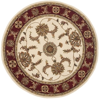 Safavieh Handmade Heritage Traditional Tabriz Ivory/ Red Wool Rug (6' Round)