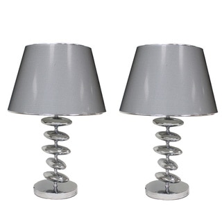 Casa Cortes Wilshire 23-inch Silver Table Lamps (Set of 2)