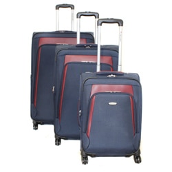 Dejuno Alliance Navy 3-piece Expandable Spinner Luggage Set