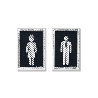Men and Women's Room Black/ White Wall Plaques