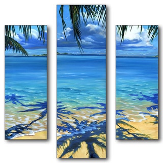 Pete Tillack 'Palm Tree Shadows' 3-piece Multisize Triptych Wall Art