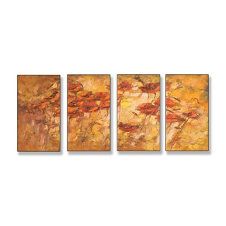 Fall Wind Scene Quadtych Art (17 x 38)