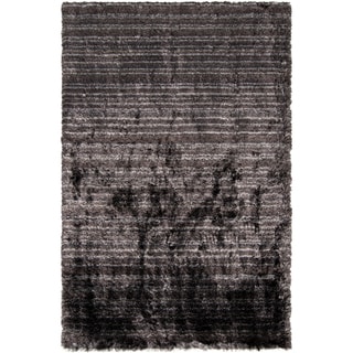 Hand-woven Emory Grey Plush Shag Rug (2' x 3')