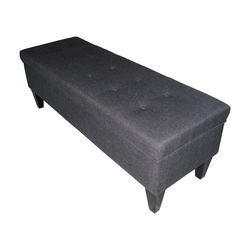 Brooke Loft Charcoal Button Tufted Storage Bench