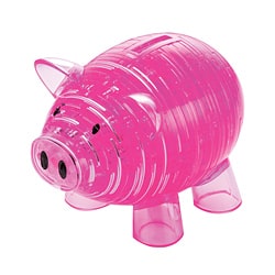 Bepuzzled Deluxe Piggy Bank 3D Crystal 93-piece Puzzle