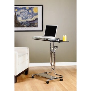 Calico Designs Clear Glass Laptop Cart with Mouse Pad