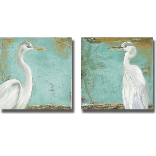 Patricia Pinto 'Tropic Heron I and II' Large Two-Piece Canvas Art Set