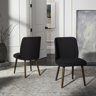 Safavieh Mid-Century Dining Retro Brown Linen Blend Side Chairs (Set of 2)