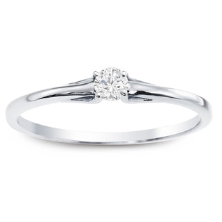 Auriya 10k White Gold 1/10ct TDW Promise Diamond Ring (J-K, I1-I2)