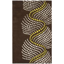 Safavieh Handmade Soho Waves Modern Abstract Brown Wool Rug (7' 6 x 9' 6)