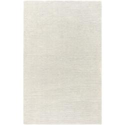 Hand-crafted Solid White Casual Mesa Wool Rug (6' x 9')