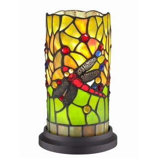 Dragonfly Handcrafted Stained Glass Tiffany Style Mini Table Lamp