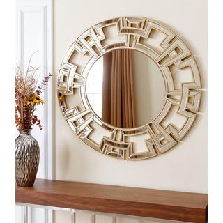 Abbyson Living Pierre Gold Round Wall Mirror