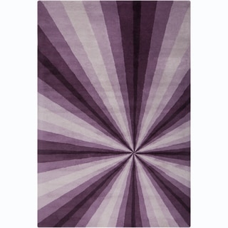 Allie Handmade Abstract Purple/ Lavender Wool Rug (5' x 7'6)