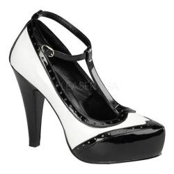 Women's Pin Up Bettie 22 Black/White Patent Leather